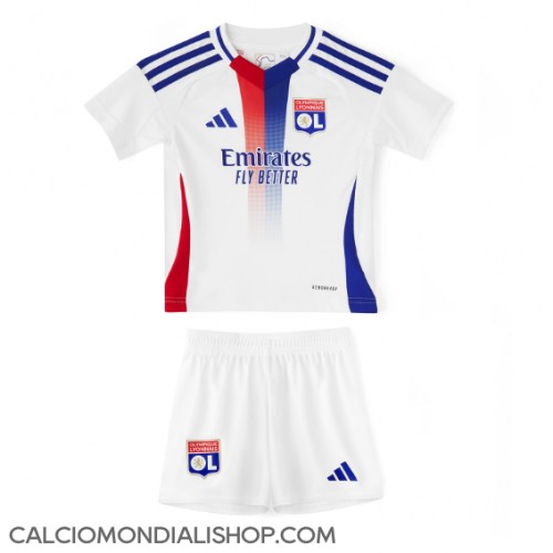 Maglie da calcio Olympique Lyonnais Prima Maglia Bambino 2024-25 Manica Corta (+ Pantaloni corti)